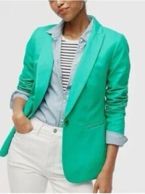 J. Crew Bright Teal Single-Button Blazer